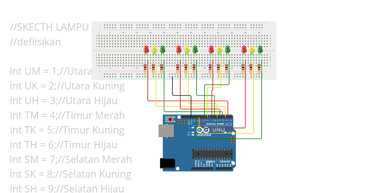 PERCOBAAN 3 TRAFFICT LIGHT simulation