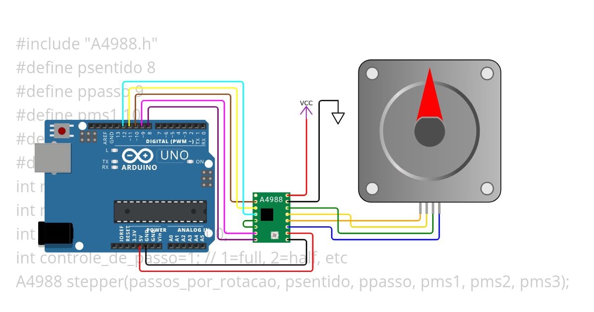 Framework Arduino II: Aula 21 Motores de Passo Parte III Bibliotecas simulation