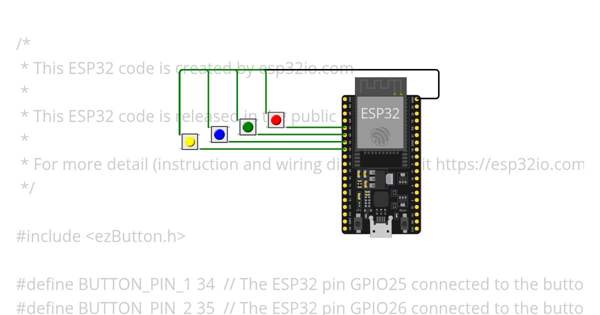ESP32 - Buttons with bounce ezButton.h simulation
