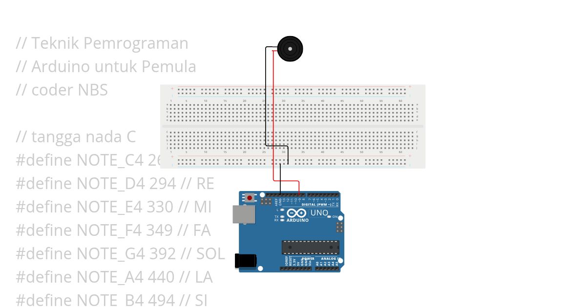 PERCOBAAN 6 NADA SUARA MUSIK DENGAN ARDUINO simulation