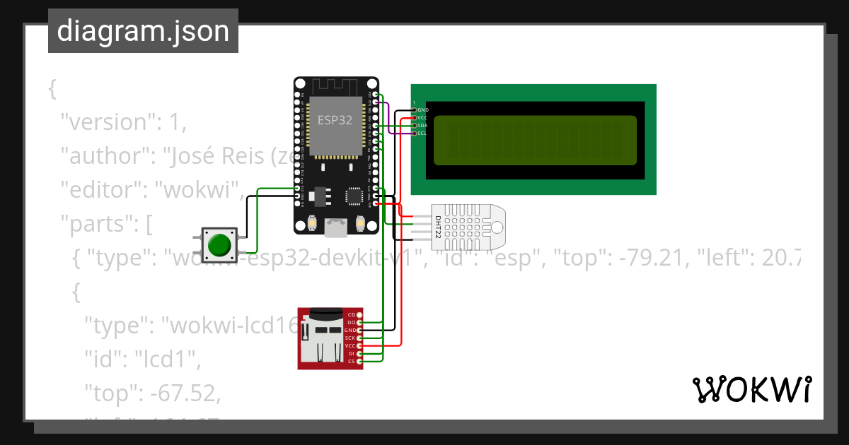 Temperature sensor with ESP32 - Wokwi ESP32, STM32, Arduino Simulator