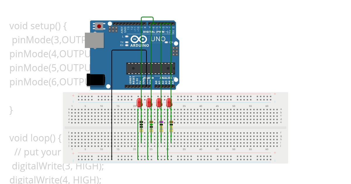 4 led blink simulation