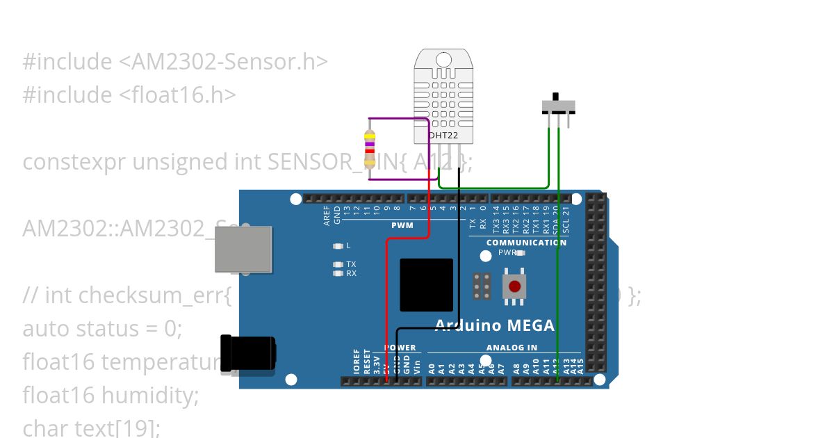 Temperature sensor simulation