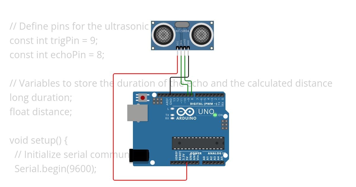 HC-04 ultrasonic sensor simulation