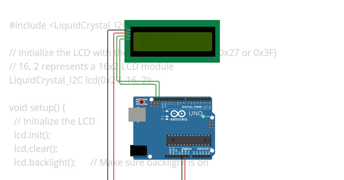 I2C LCD simulation