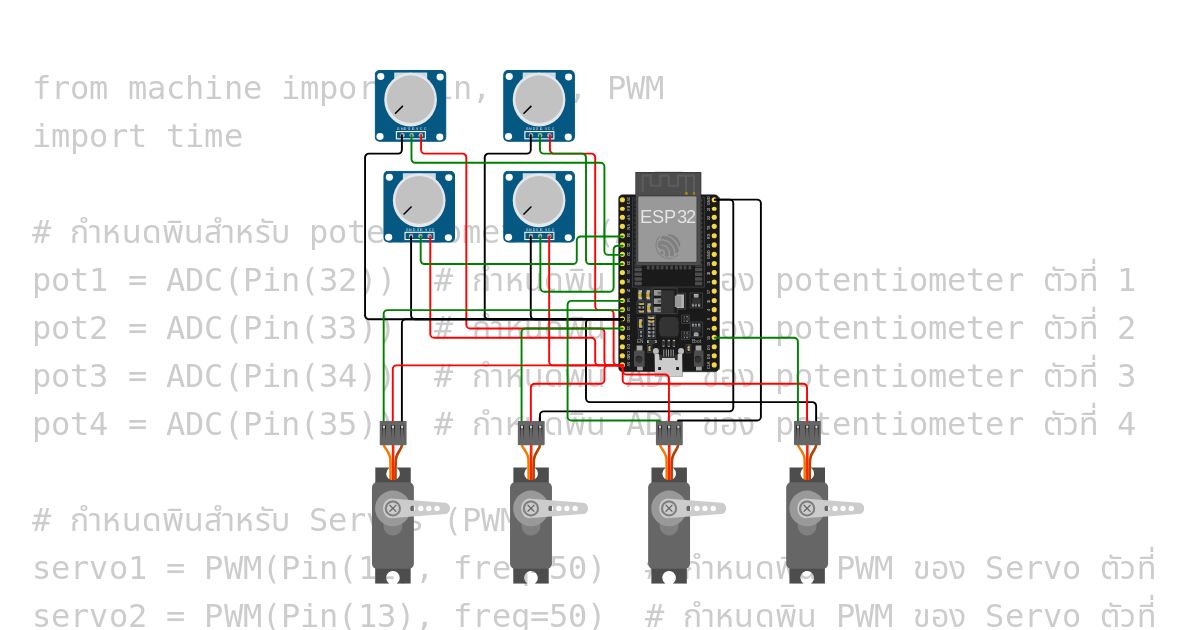 potentiometer + Servo simulation
