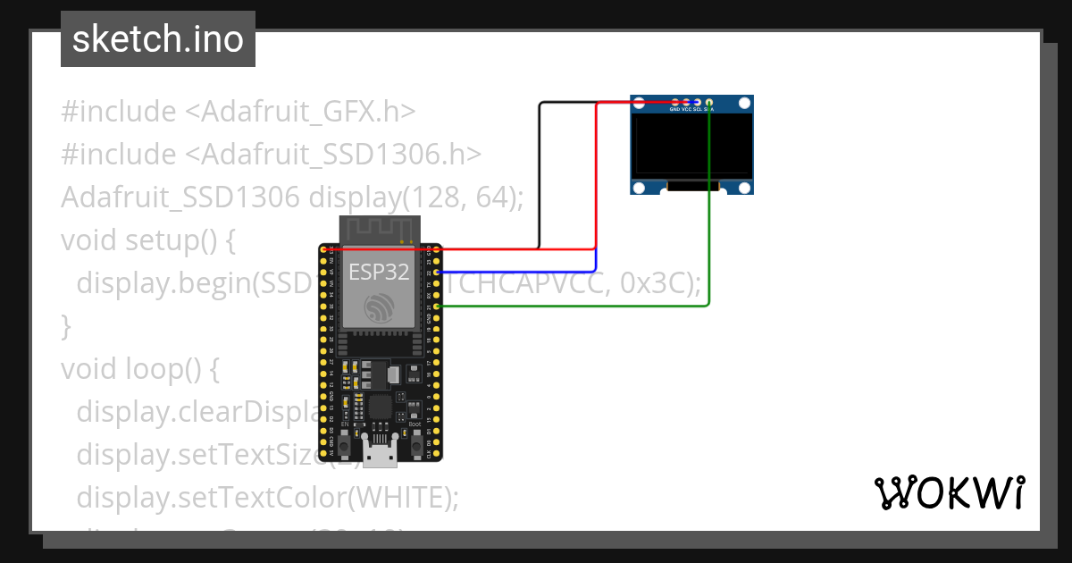 OLED I2C - Wokwi ESP32, STM32, Arduino Simulator