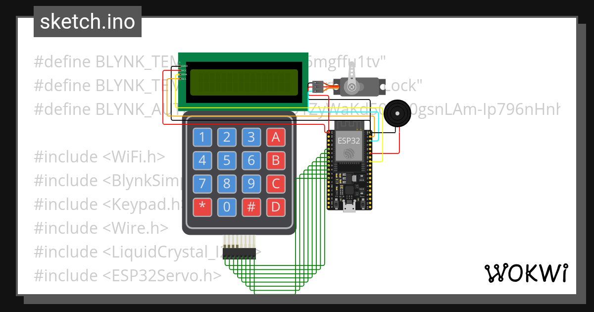 Smart Door Lock - Wokwi ESP32, STM32, Arduino Simulator