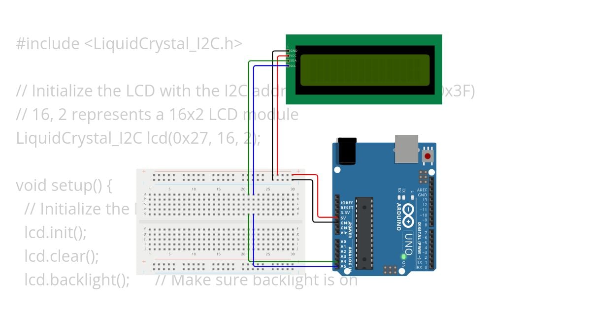 LCD I2C with Arduino Uno R4 simulation