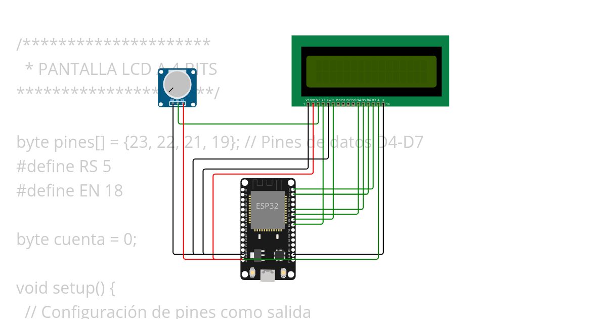 LCD 4 BITS Copy simulation