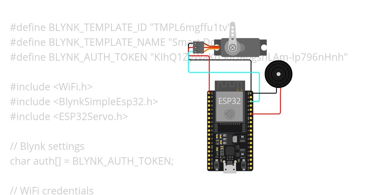 Smart Door Lock with Blynk simulation
