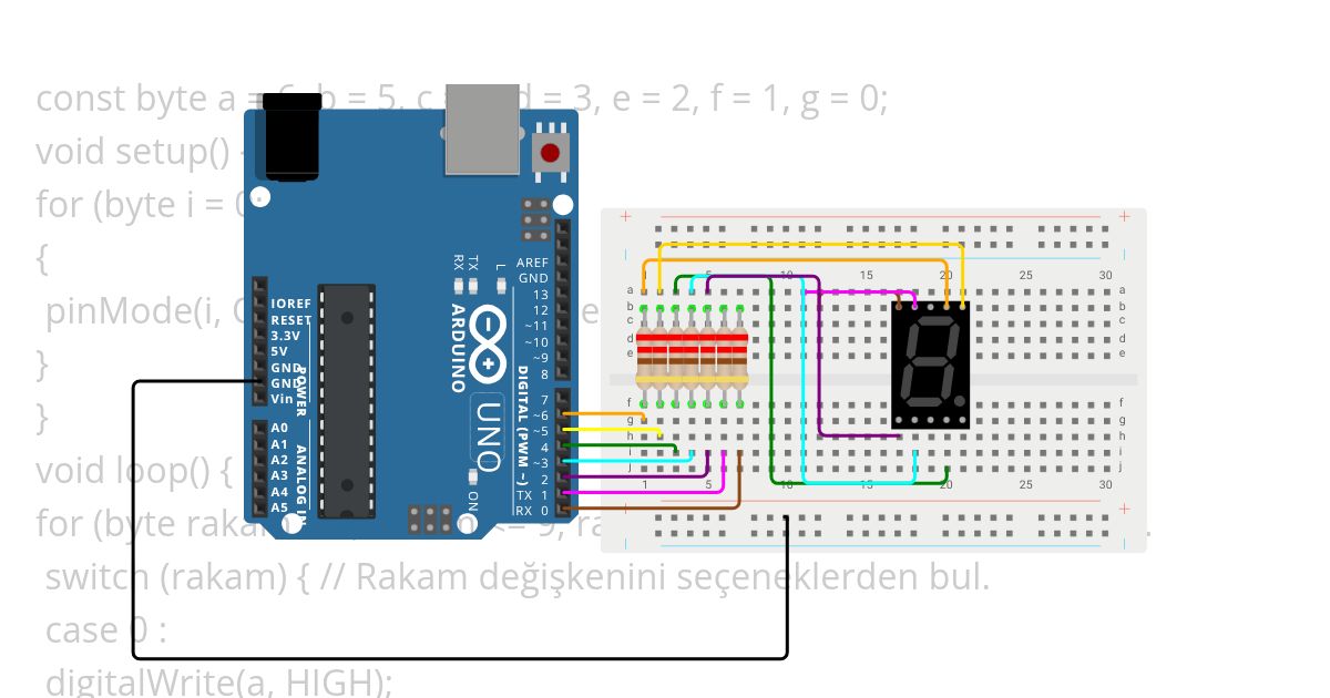 7 segment display simulation