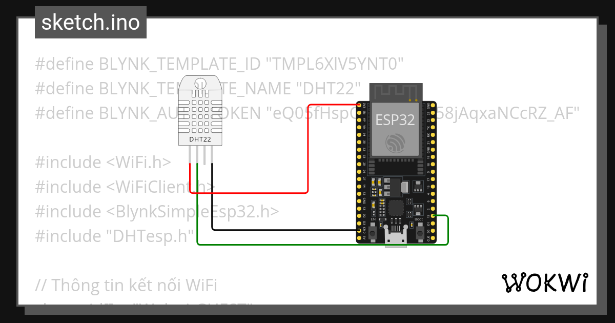 DHT22 - Wokwi ESP32, STM32, Arduino Simulator