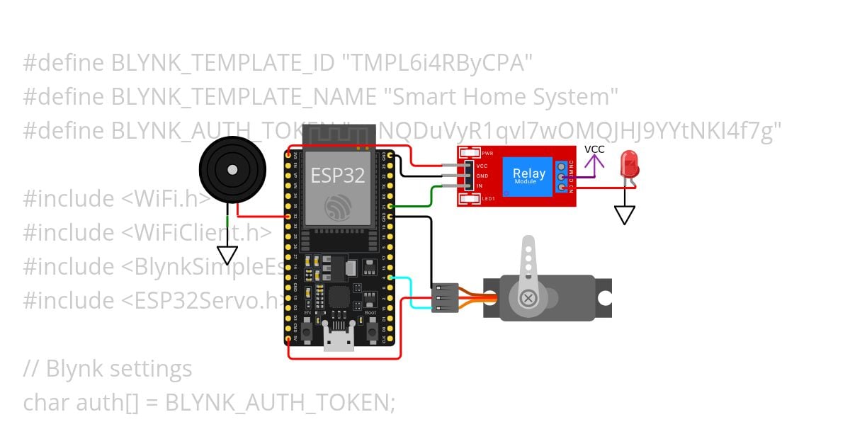 led blynk  + smart door lock simulation