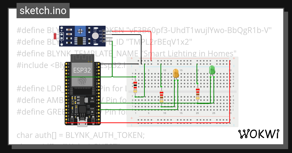 2 LED Smart Lighting - Wokwi ESP32, STM32, Arduino Simulator