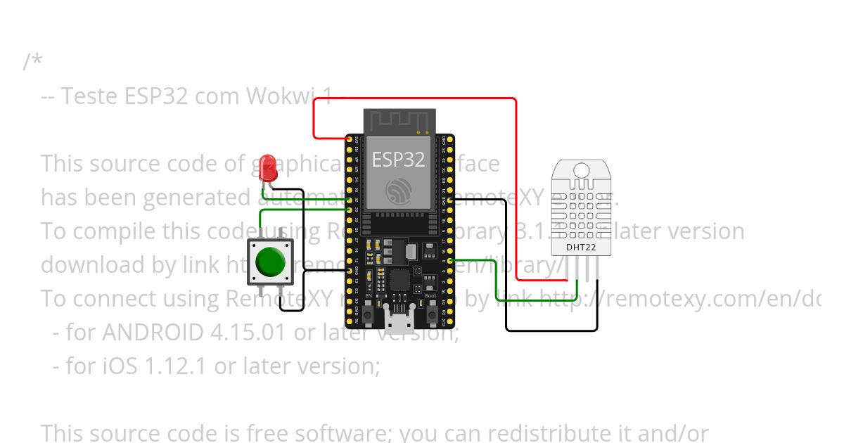 ESP32 Remotexy WI-FI Wokwi simulation