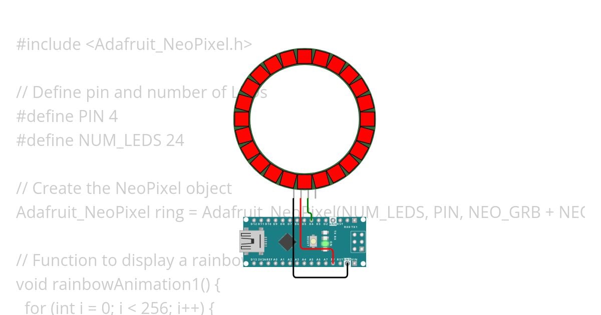 SEVEN NEOPIXEL ANIMATION BY ARVIND simulation