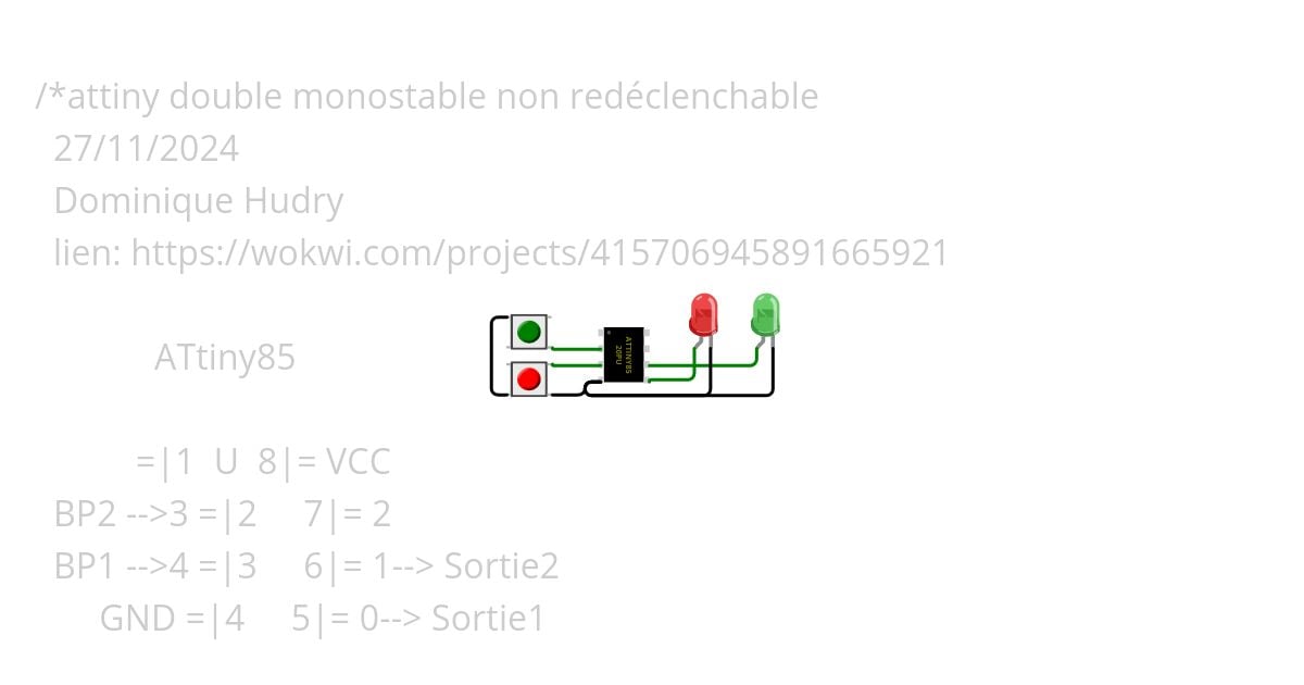 attiny double monostable non redéclenchable simulation