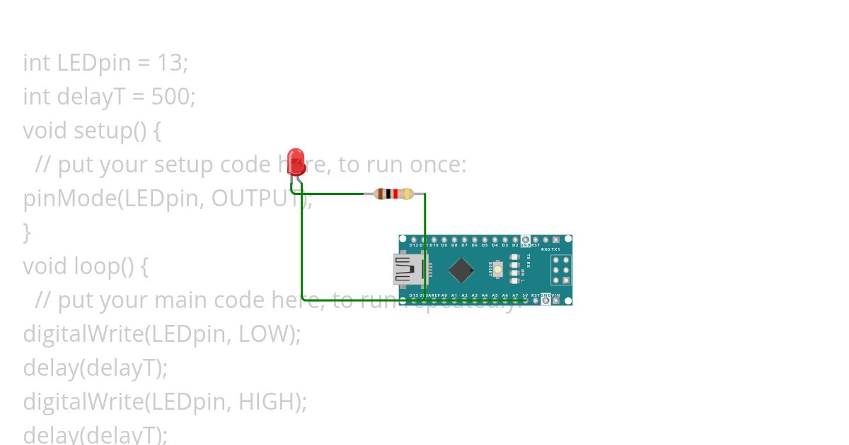 arduino nano led blink simulation