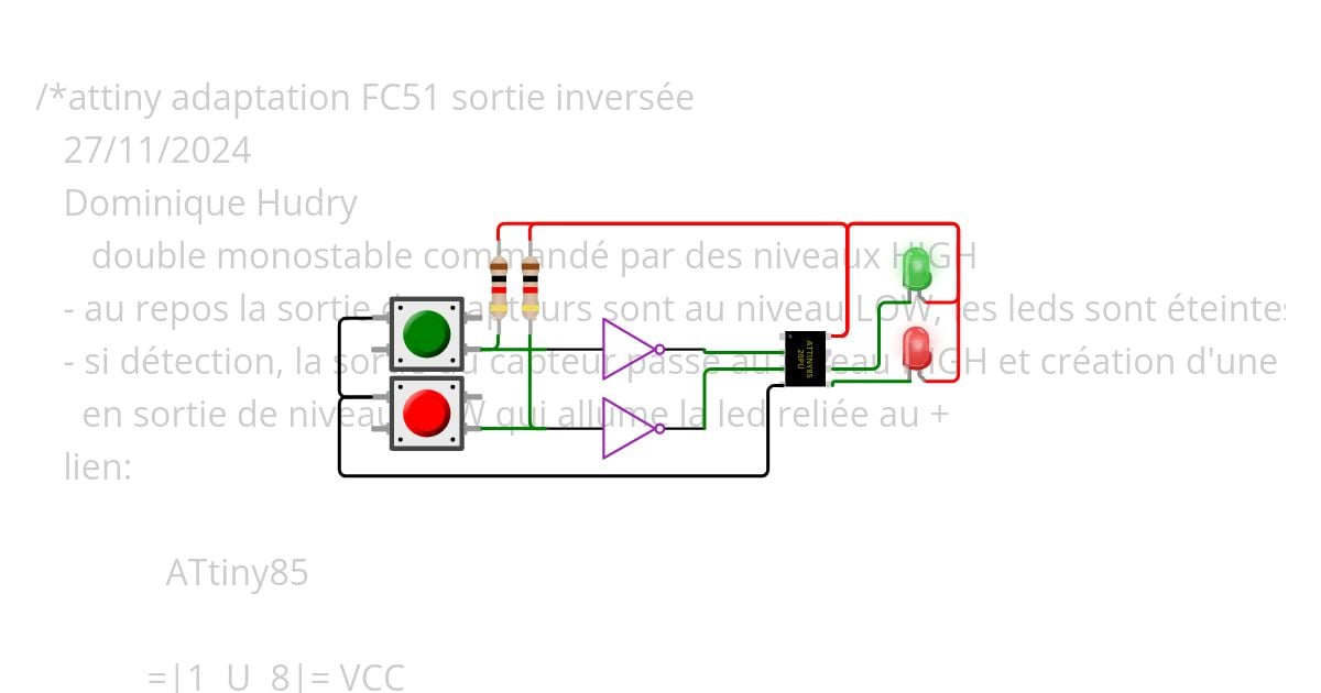 attiny adaptation FC51 sortie inversee simulation