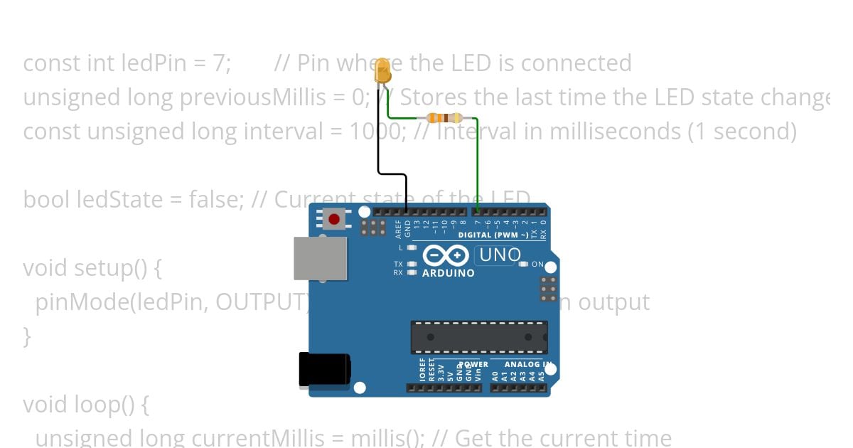 blink LED non-blocking simulation