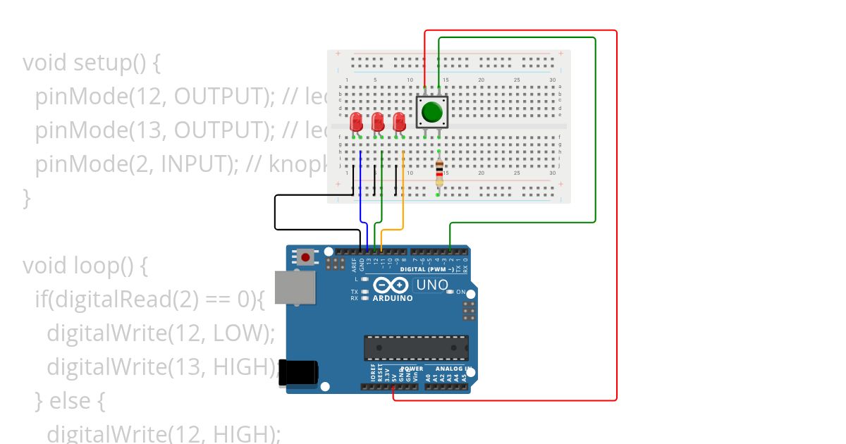 leds button simulation