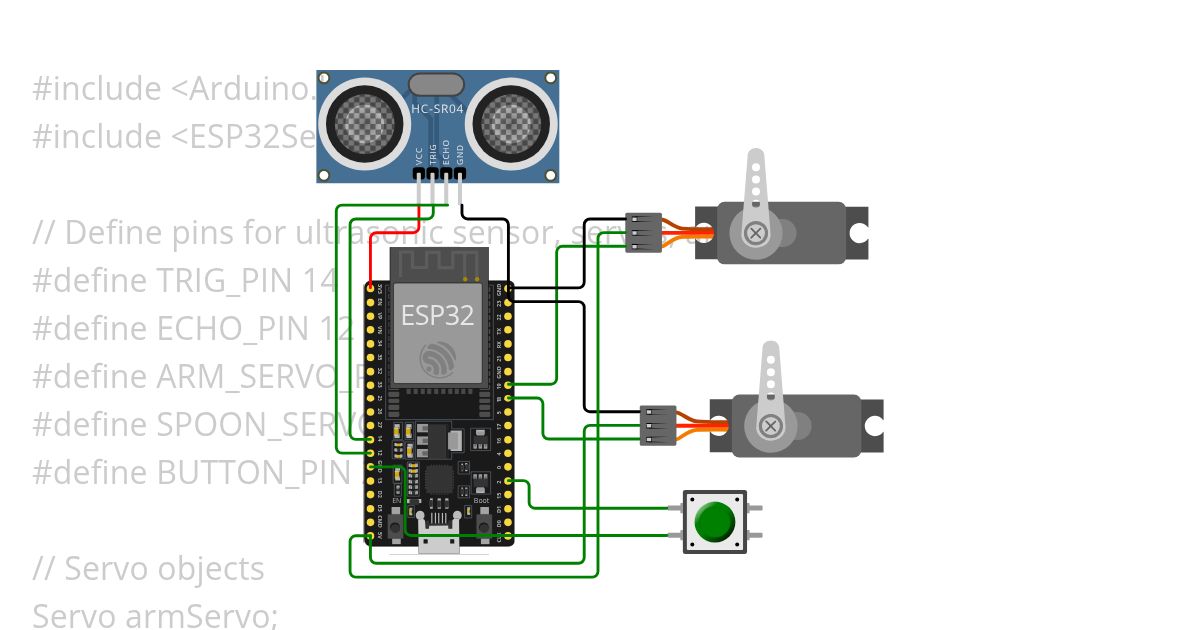 test servo and ultrasonic simulation
