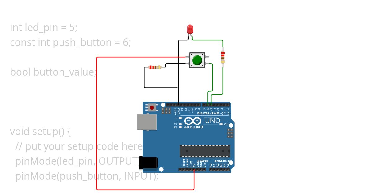 push_button_led simulation
