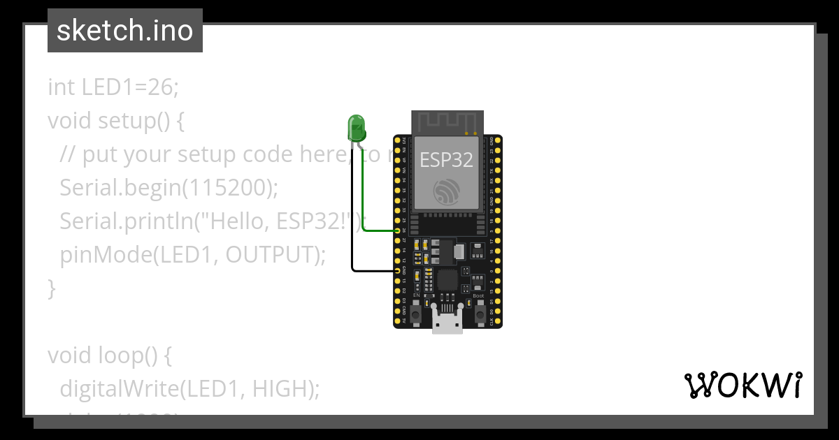 Blinking Led Wokwi Esp Stm Arduino Simulator