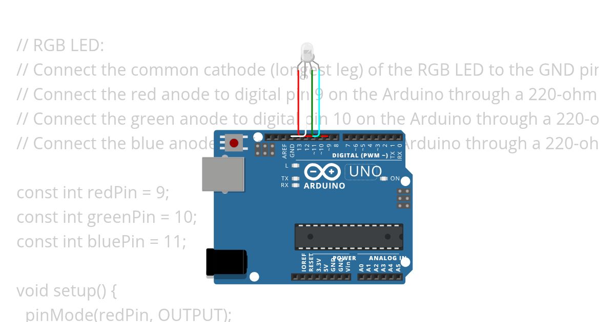 14- RGB LED-Arduino uno simulation