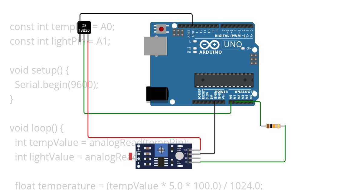 9- Temperature sensor: Arduino simulation
