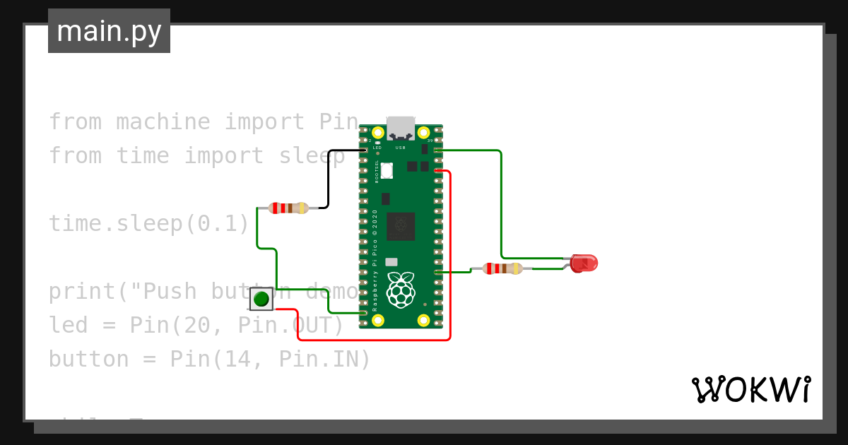 push button demo - Wokwi ESP32, STM32, Arduino Simulator