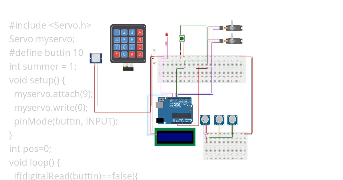 Servo para com botão simulation
