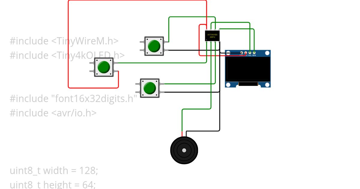 ATtiny85 Oled I2C ssd1306 Copy simulation
