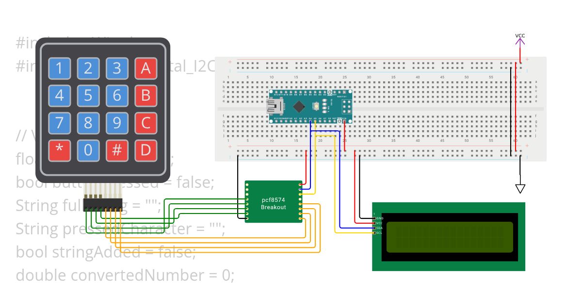 Test 8574 keypad + lcd simulation