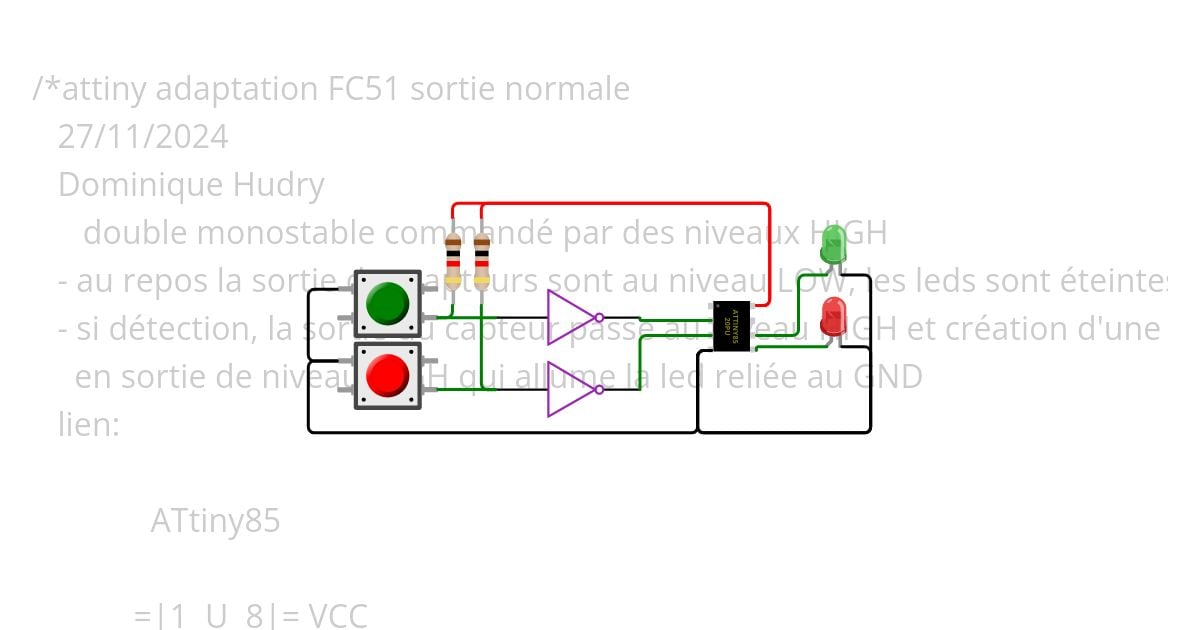 attiny adaptation FC51 sortie normale simulation