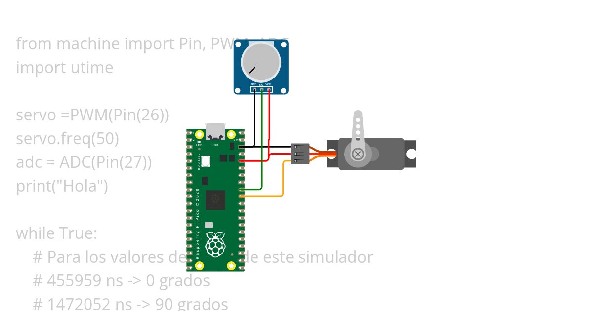 Servo con Pi Pico 3 simulation