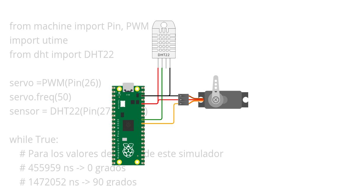 Servo con Pi Pico 4 simulation