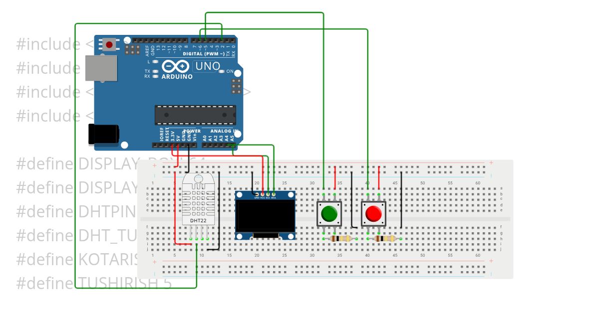 DHT11 sensori bilan termostat simulation