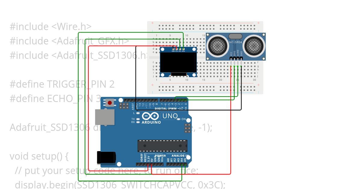 Ultrasonic sensore Distance simulation
