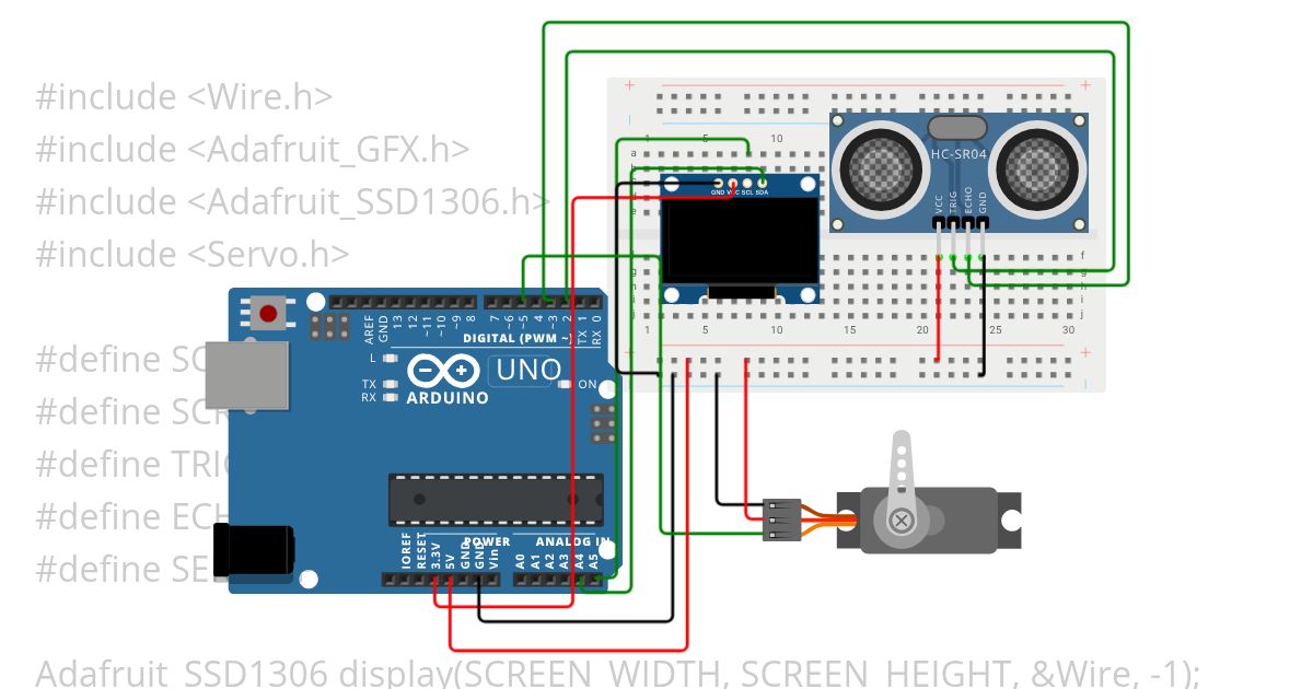 Servo motor Distance simulation