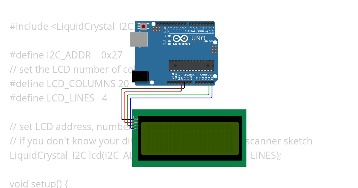009 Projects with LiquidCrystal_I2C simulation