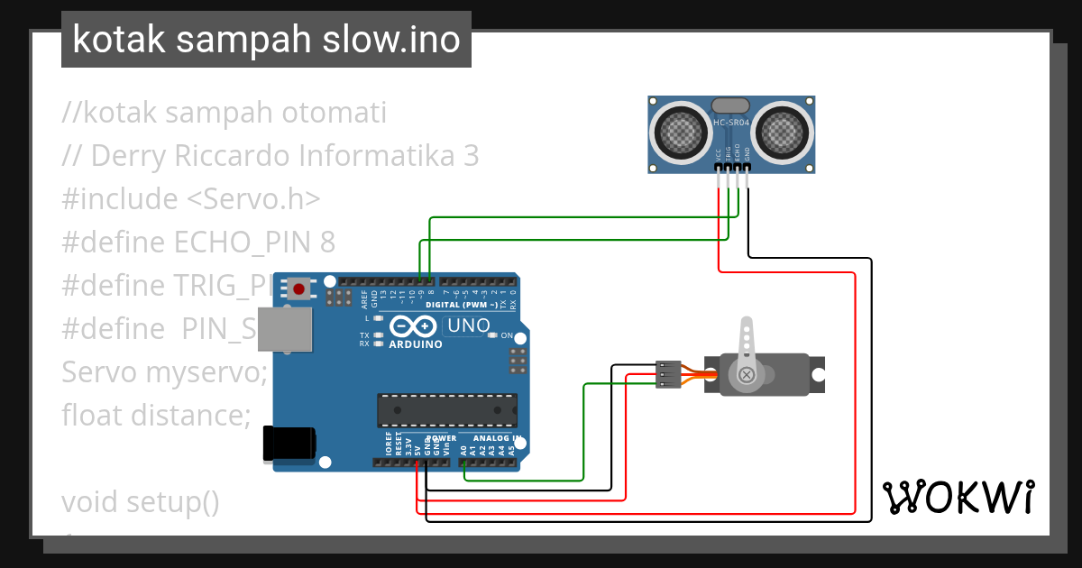 Tong Sampah Otomatis - Wokwi ESP32, STM32, Arduino Simulator