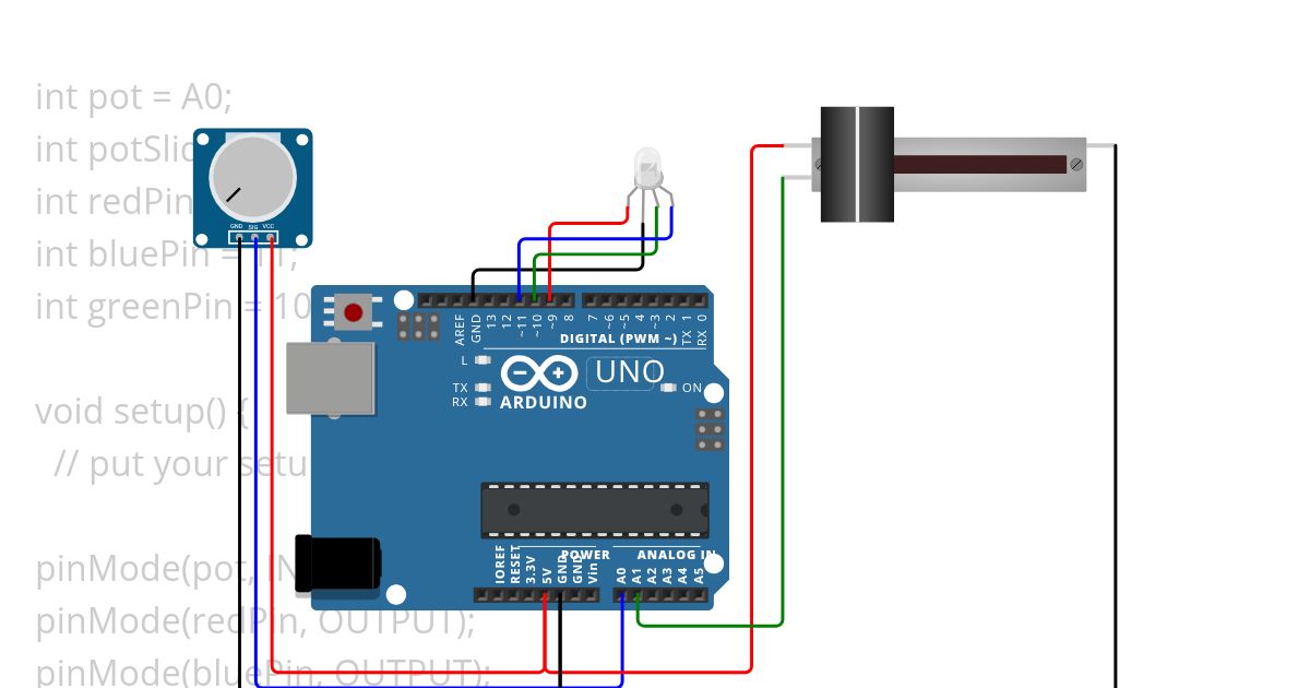 rgb && potentiometer simulation