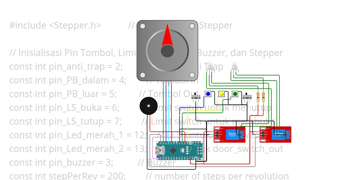 Motor Stepper Entrace Gate simulation
