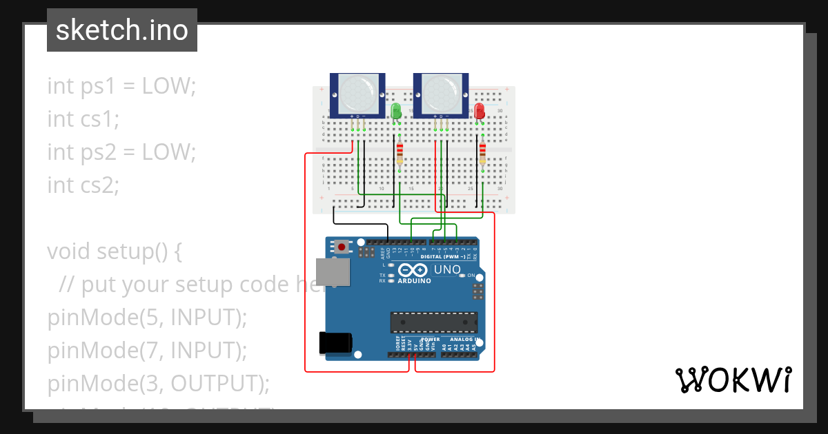 PIR motion sensor - Wokwi ESP32, STM32, Arduino Simulator