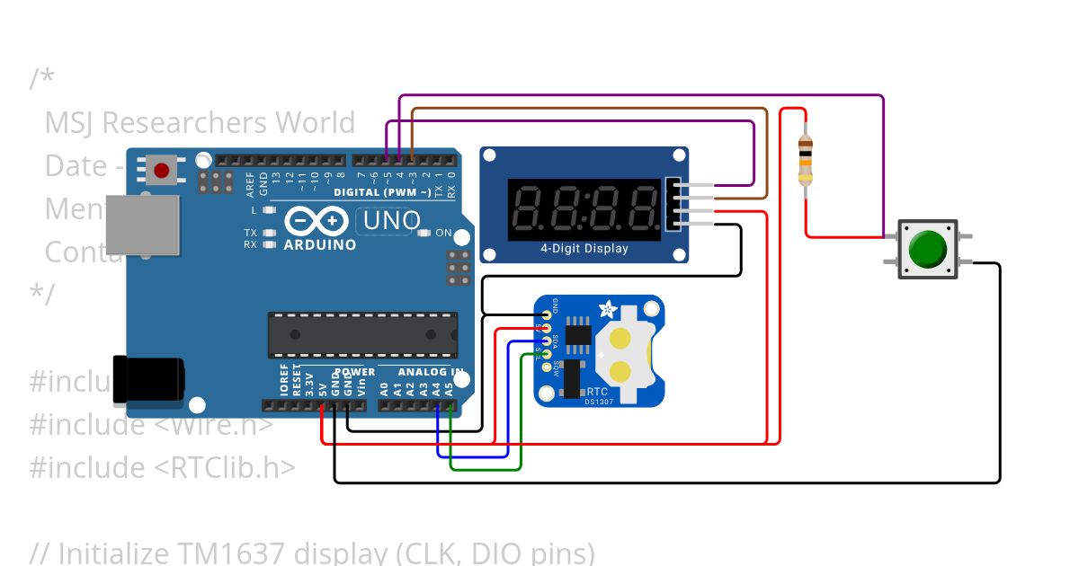 Task 19 RTC with TM1637 simulation