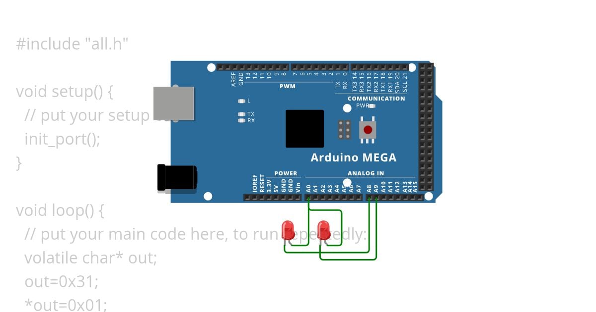 controlling2ledfrom1pin simulation