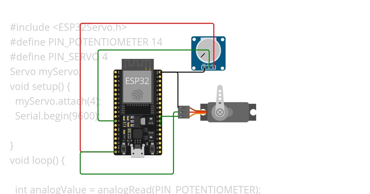potentio with servo simulation