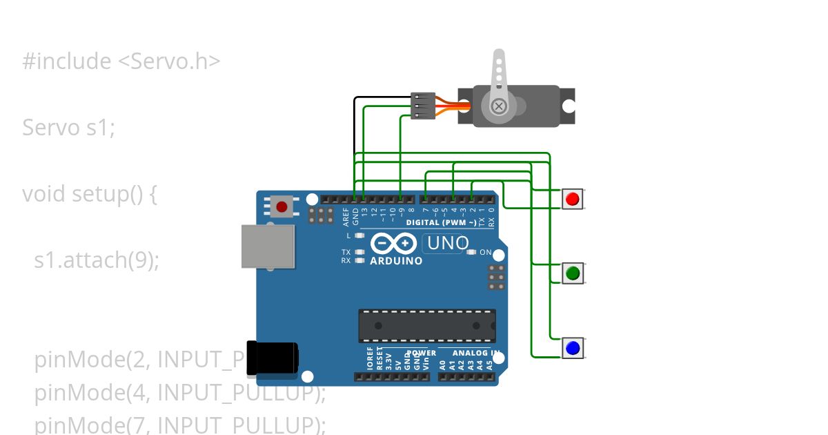 Servo Button simulation